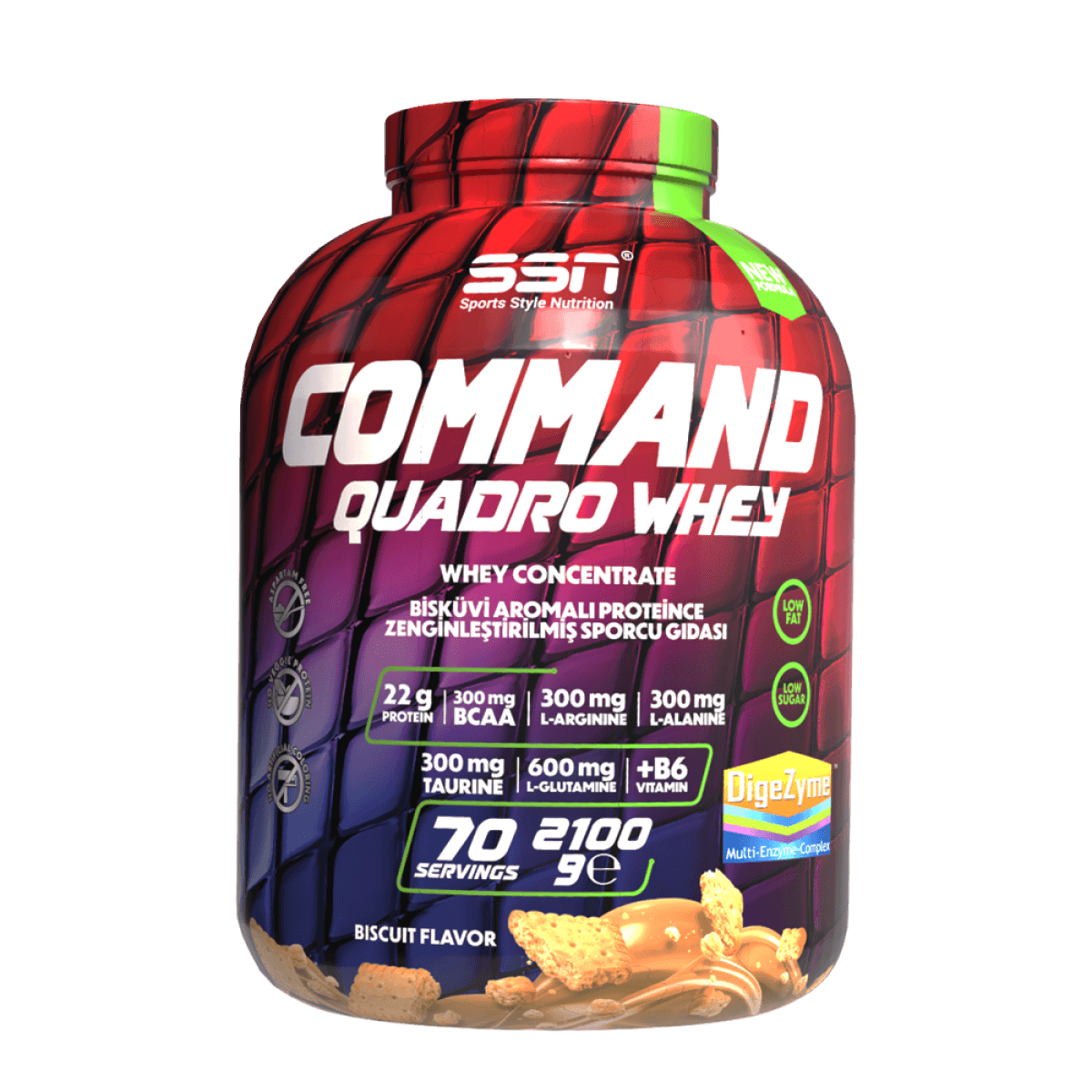 SSN Sports Style Nutrition Command Quadro Whey 2100 Gr (Bisküvi) Protein Tozu